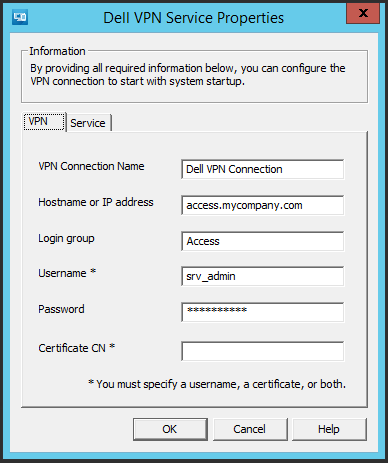 setup dell global vpn client secret key