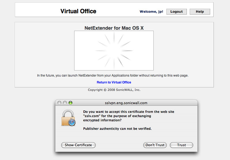 sonicwall virtual office mac