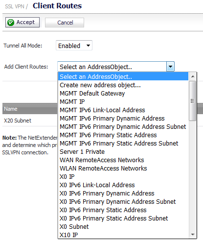 sonicwall ssl vpn client disconnects when change network