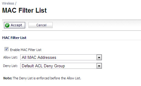 Configuring The Mac Filter List