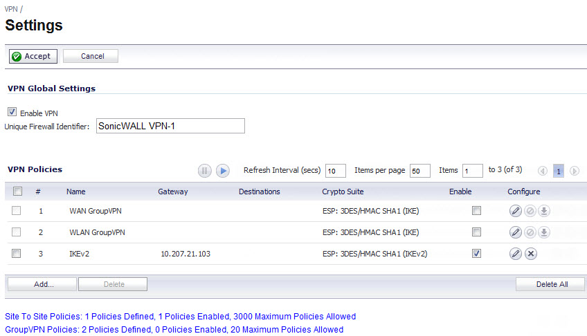 setup sonicwall for prtg vpn monitor