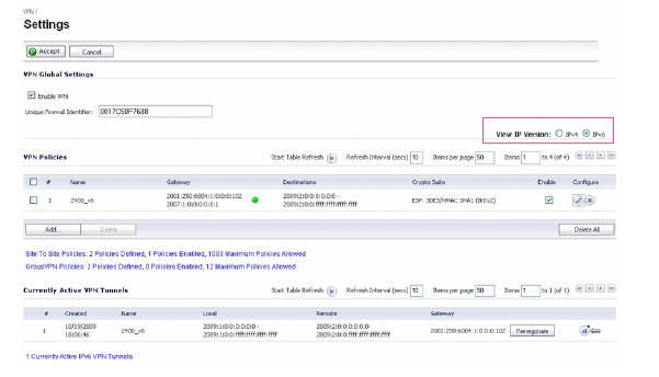 For Complete Information On Sonicwall S Implementation Of Ipv6 See The Appendix C Ipv6 Appendix