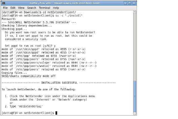 sonicwall netextender stuck on preparing